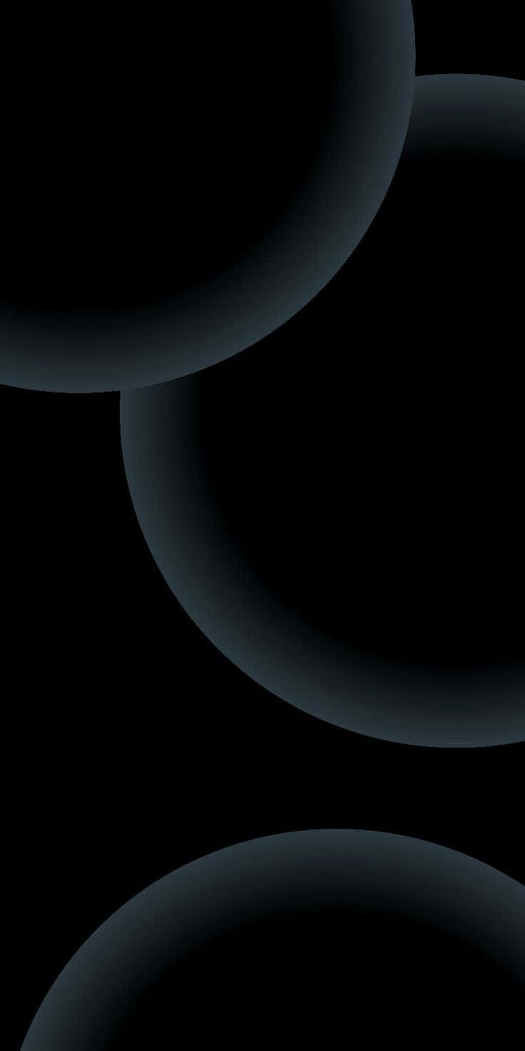 abstract black circles design, dark gray spheres, black background, HD Phone Wallpaper