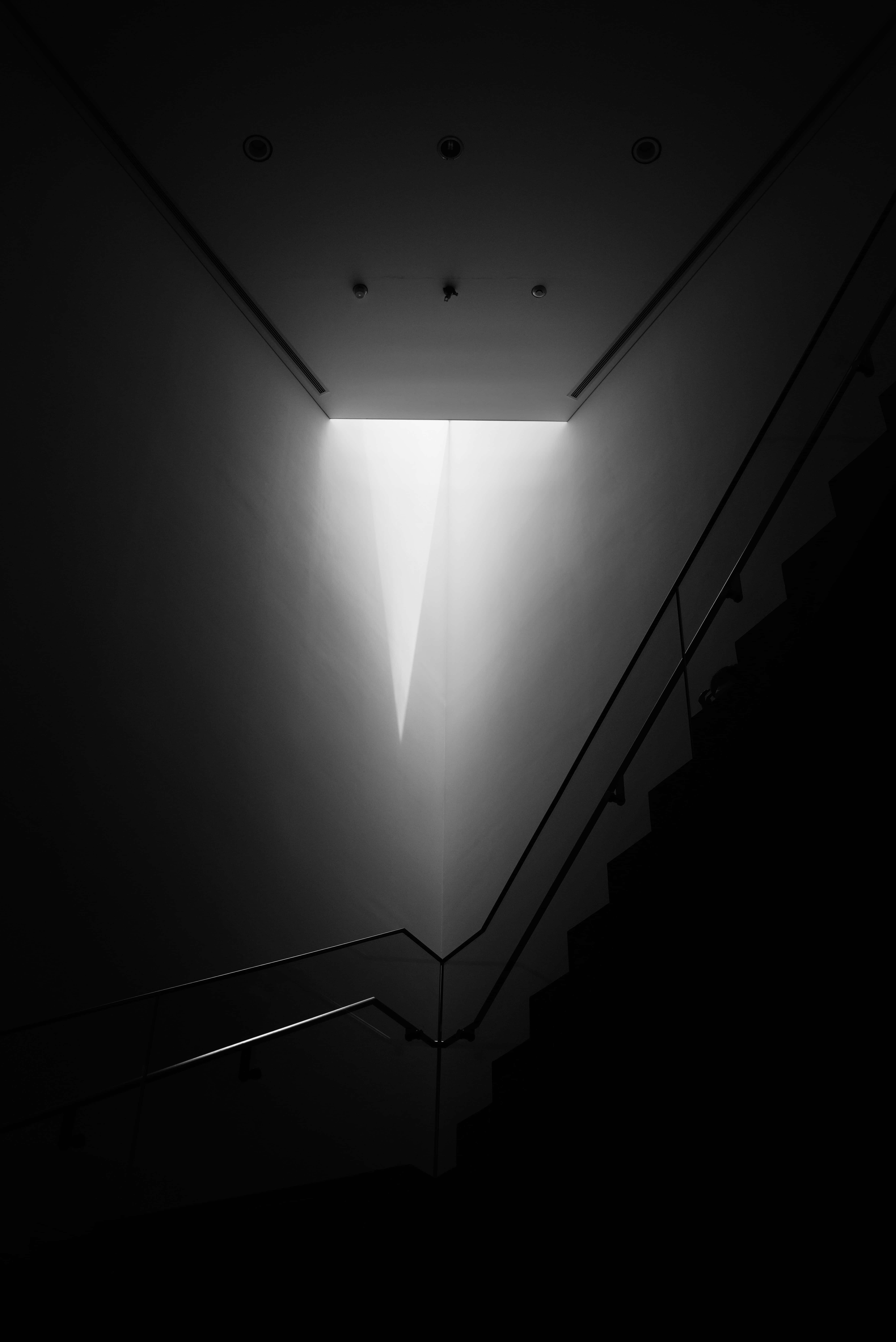 dark corner, staircase, beam of light, 8K Phone Wallpaper