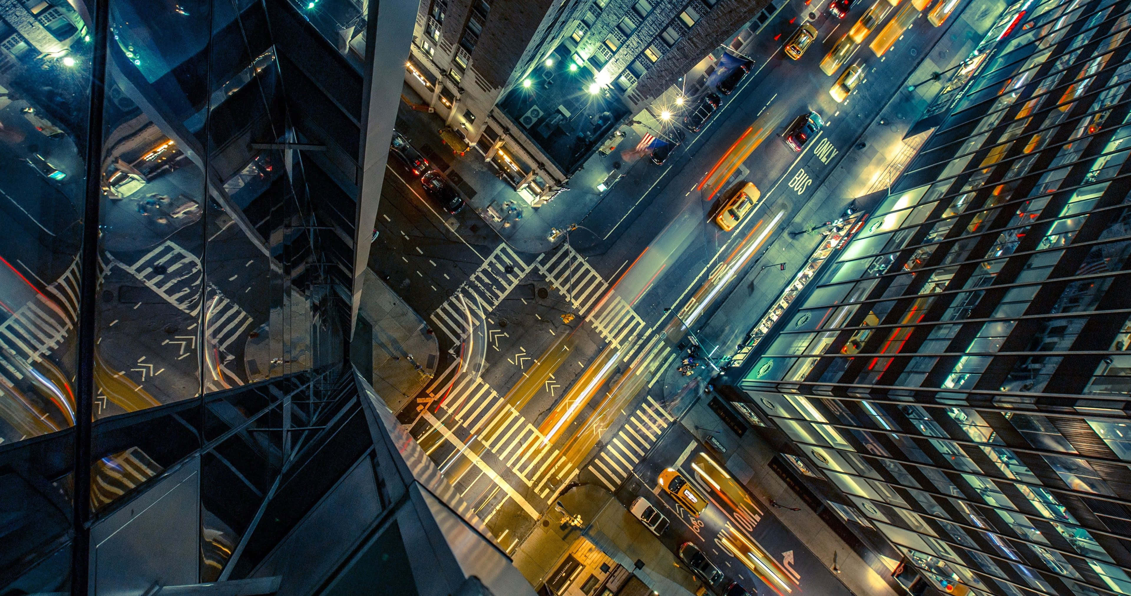 Dark City 4K, night, glowing lights, 4K Desktop Wallpaper