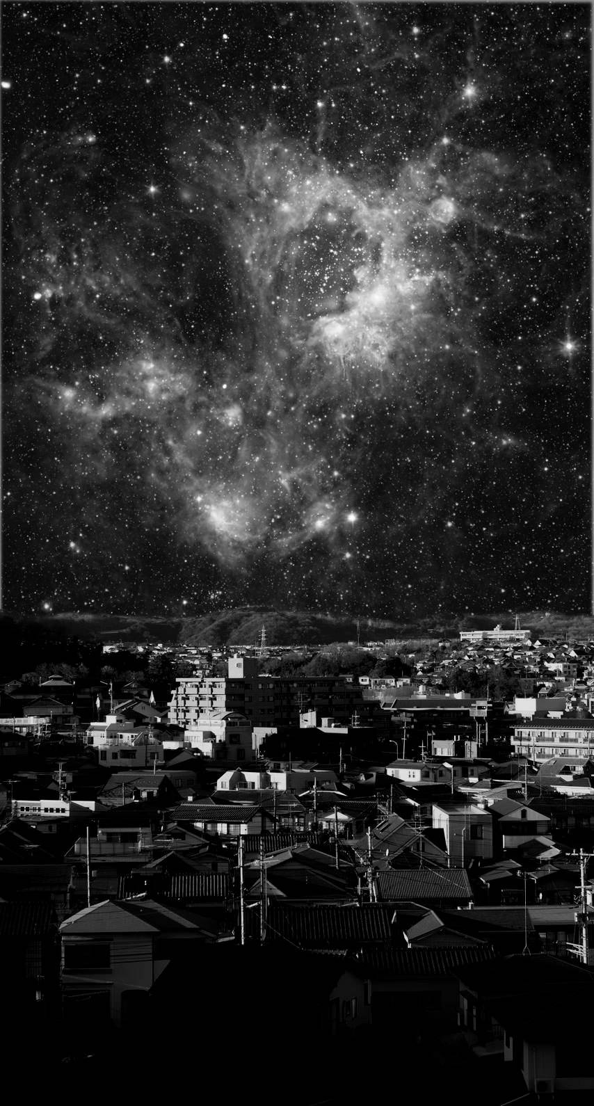 Vintage iPhone, Dark City, starry night sky, HD Phone Wallpaper