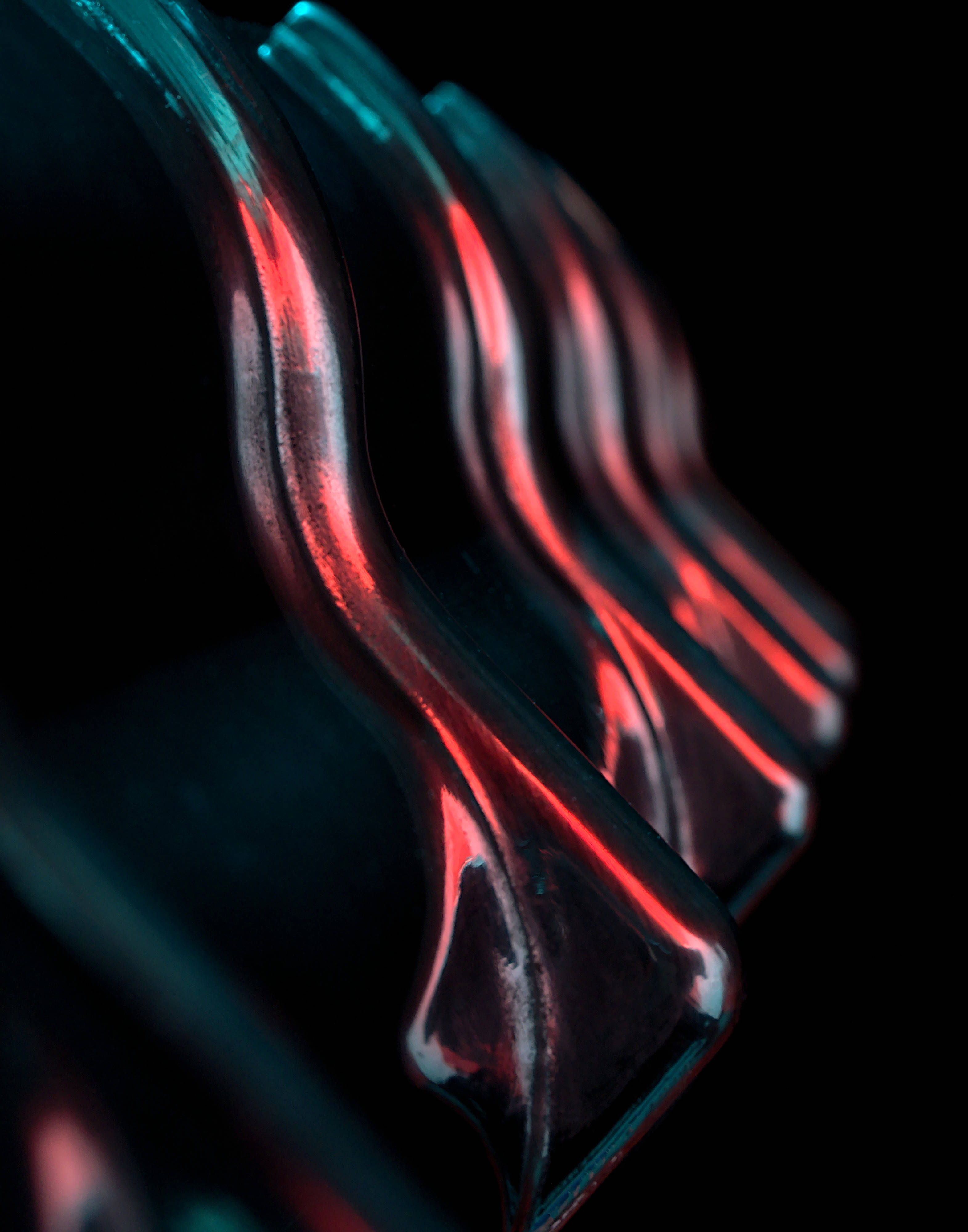 glass corners, dark abstract, glossy metallic curves, 4K Phone Wallpaper