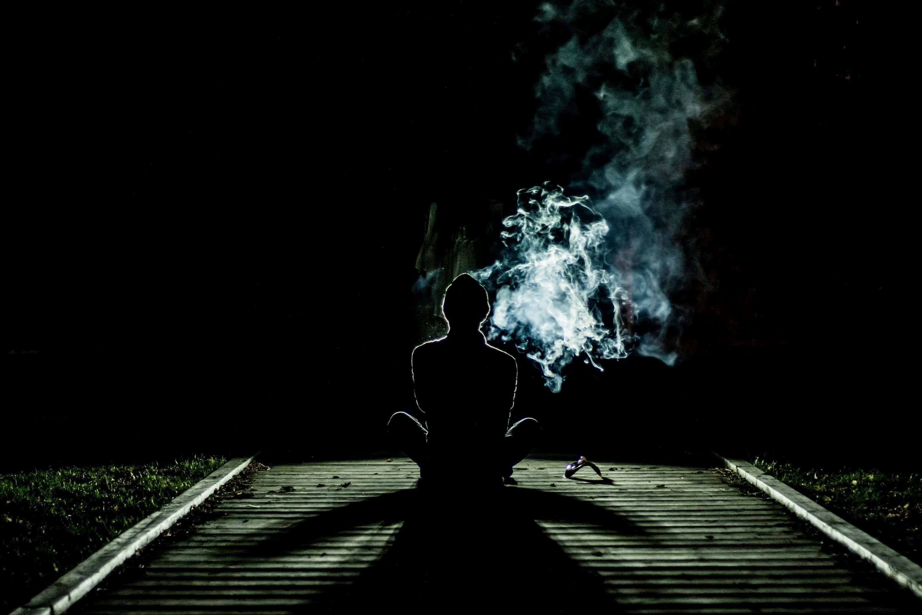 Dark Corner, wooden path, night, 2K Desktop Wallpaper