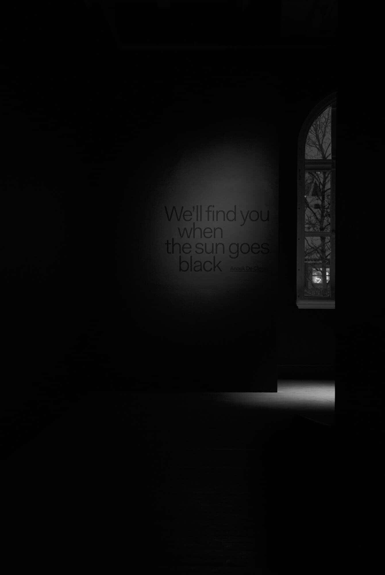Dark Corner, dimly lit room, projected quote on a wall, Full HD Phone Wallpaper