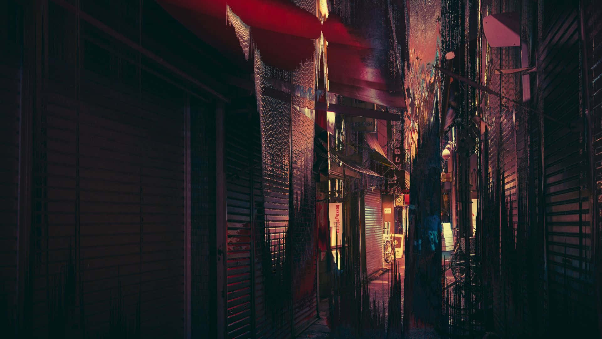 dark alleyway, rainy alley, night, Full HD Desktop Wallpaper
