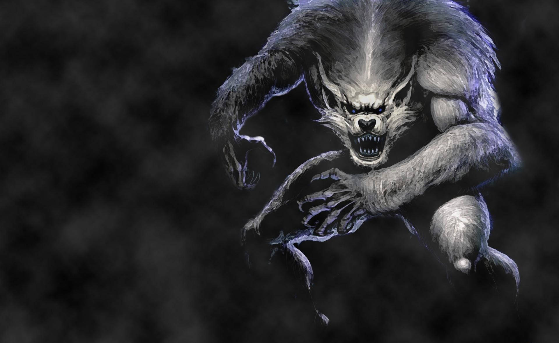 werewolf, glowing eyes, sharp claws, Full HD Desktop Wallpaper