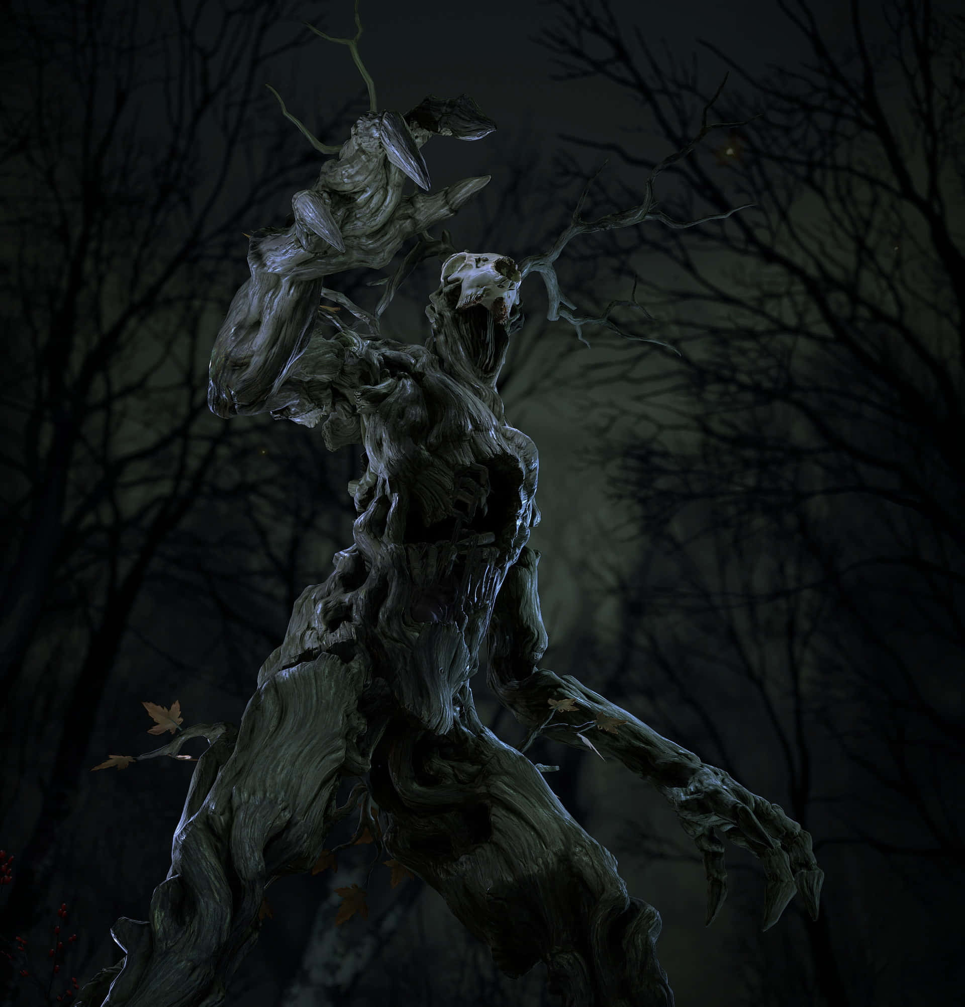 Dark Creature, twisted tree spirit, gnarled limbs, Full HD Phone Wallpaper