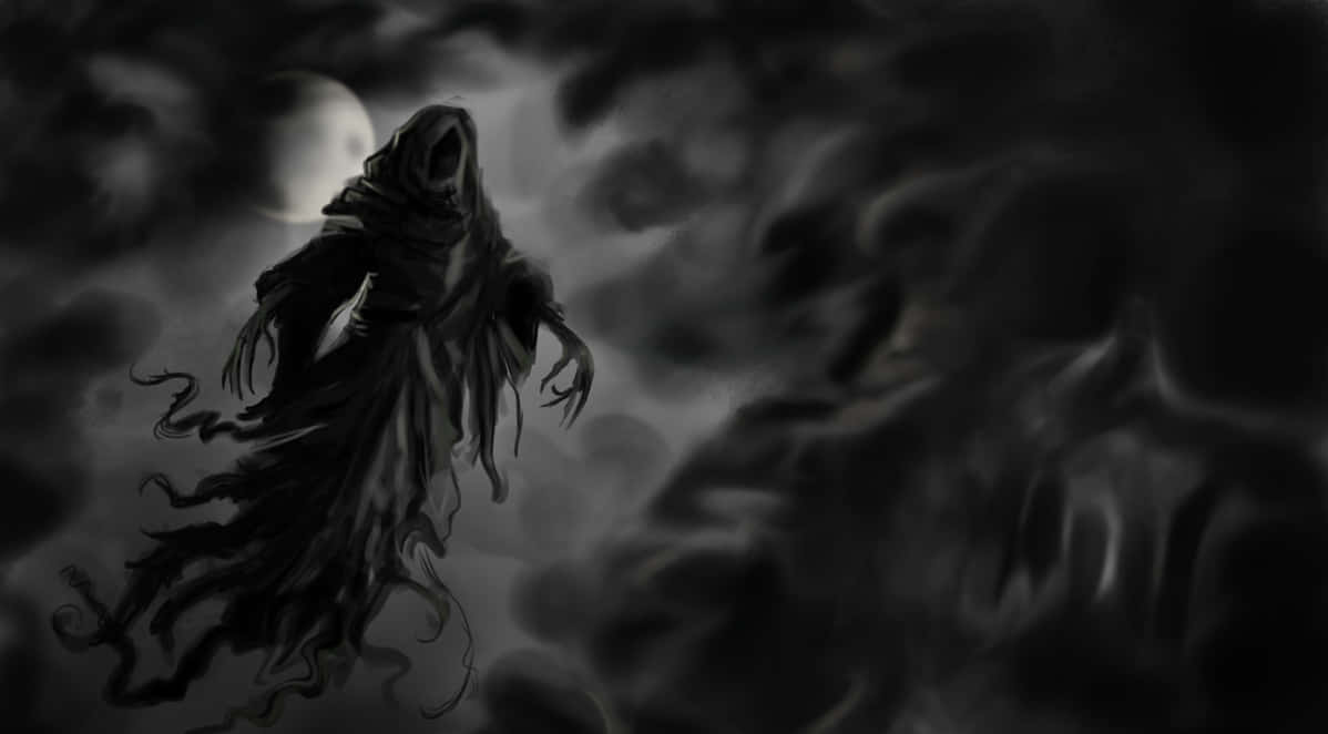 Dark Creature, hooded ghostly figure, long tendrils, SD Desktop Wallpaper