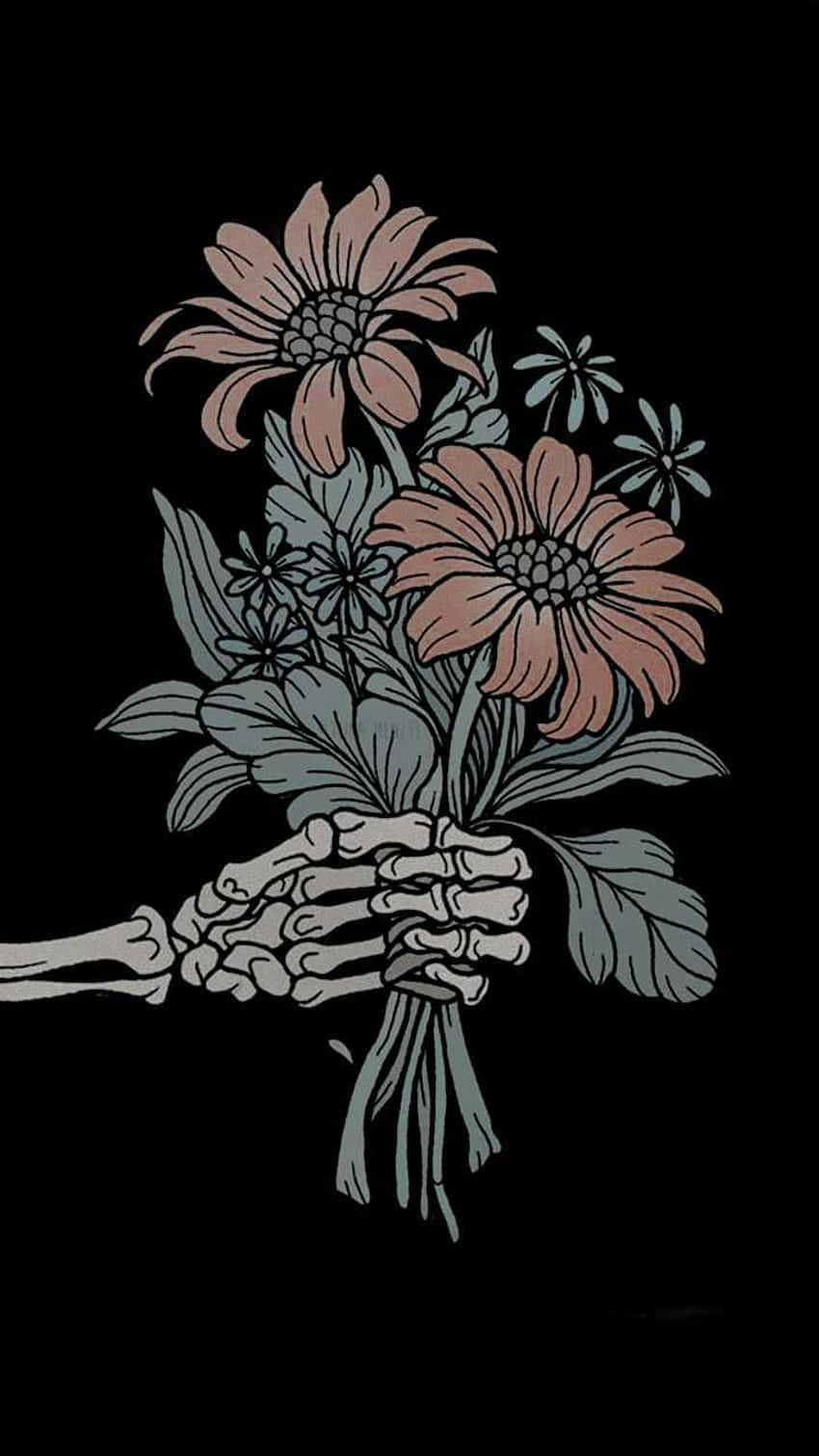 goth aesthetic, black, skeletal hand, HD Phone Wallpaper