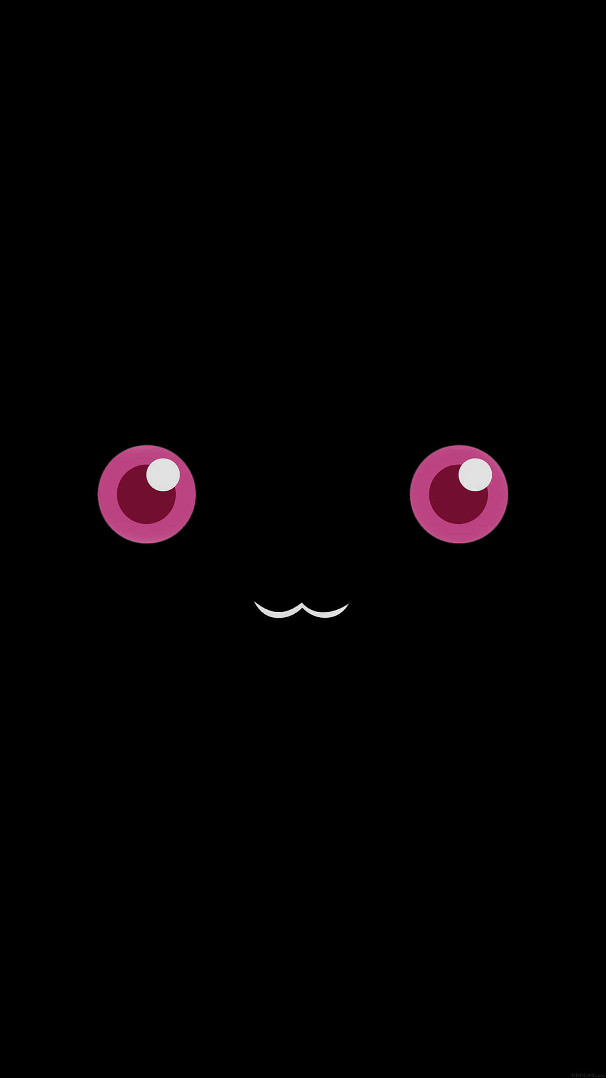 Dark Cute Aesthetic, minimalist black background, cute cartoon face, Full HD Phone Wallpaper
