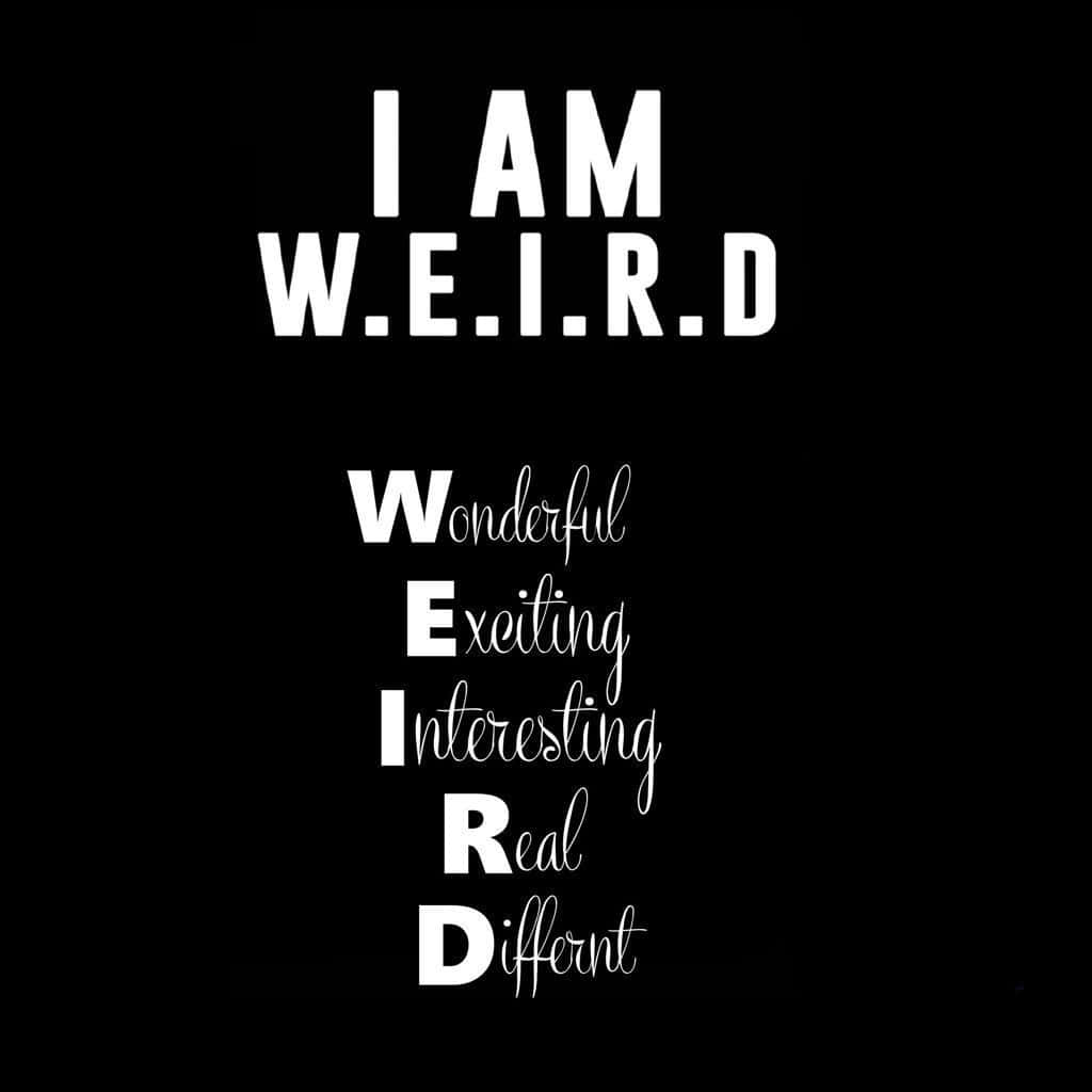 Dark Cute iPad, I AM W.E.I.R.D., black background, SD Desktop Wallpaper