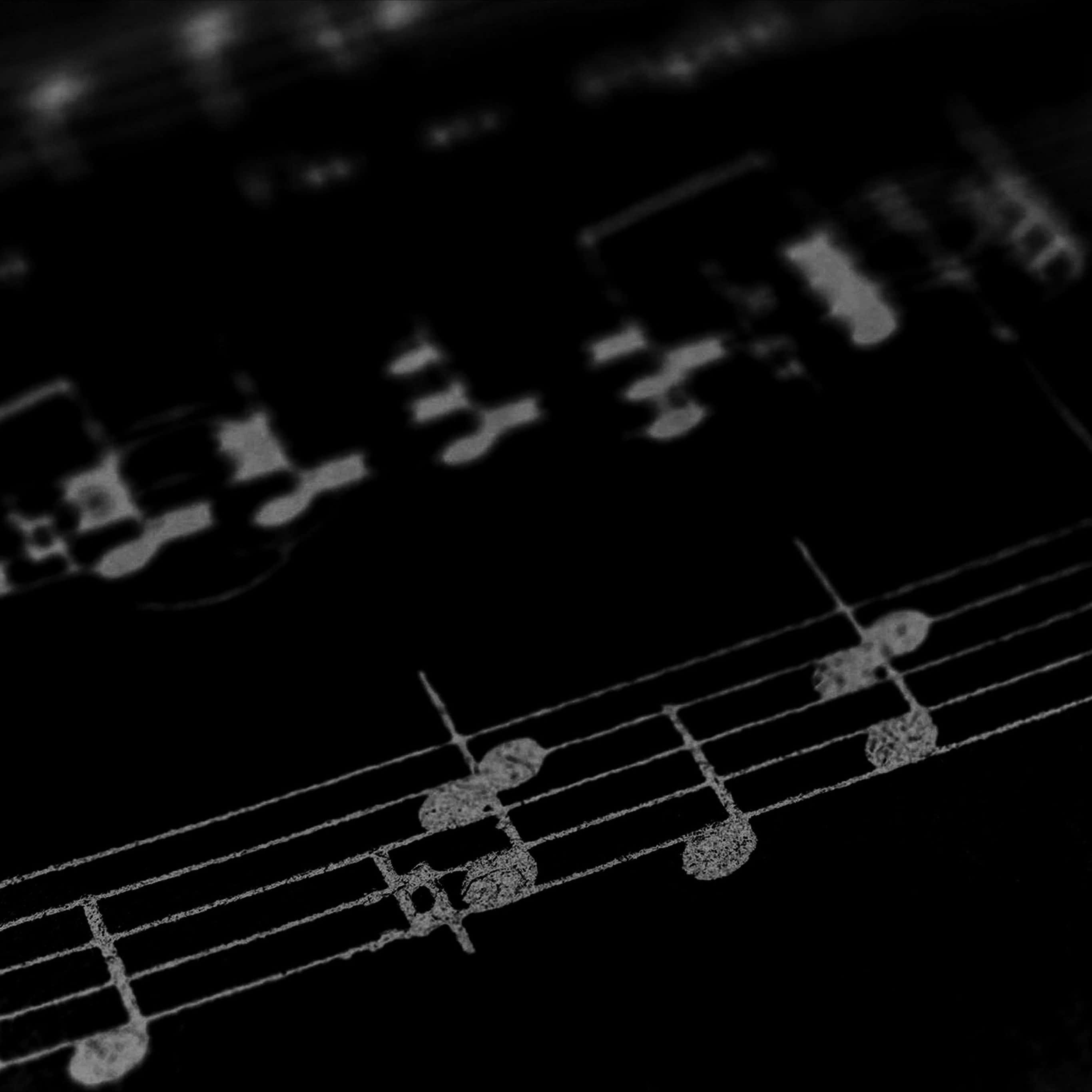 dark cute ipad, textured musical notes, staff lines, 2K Desktop Wallpaper