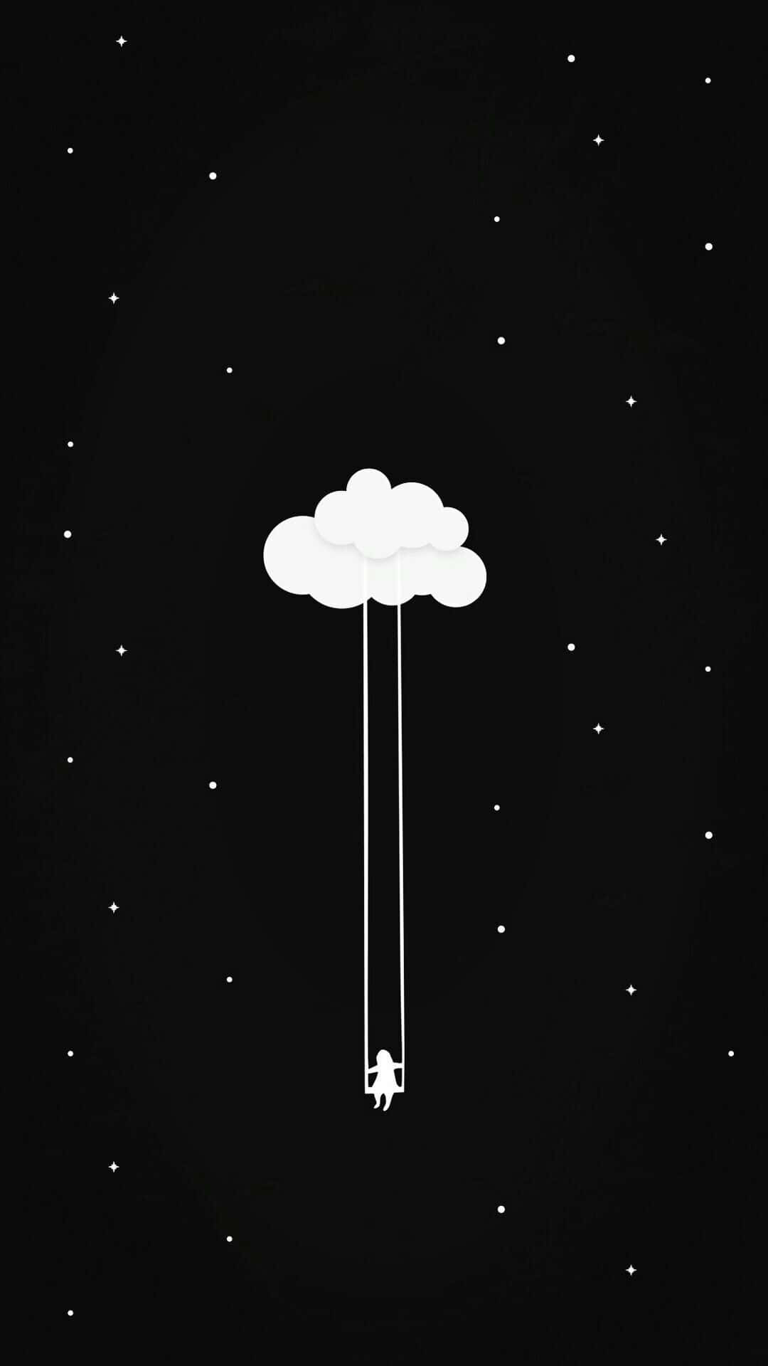 Dark Cute iPad, white silhouette, child, Full HD Phone Wallpaper