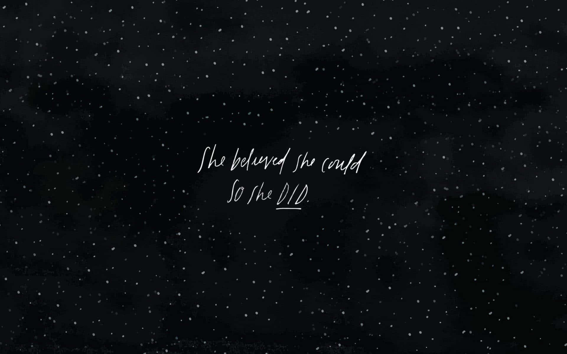 Dark Cute, white dots, handwritten phrase, Full HD Desktop Wallpaper