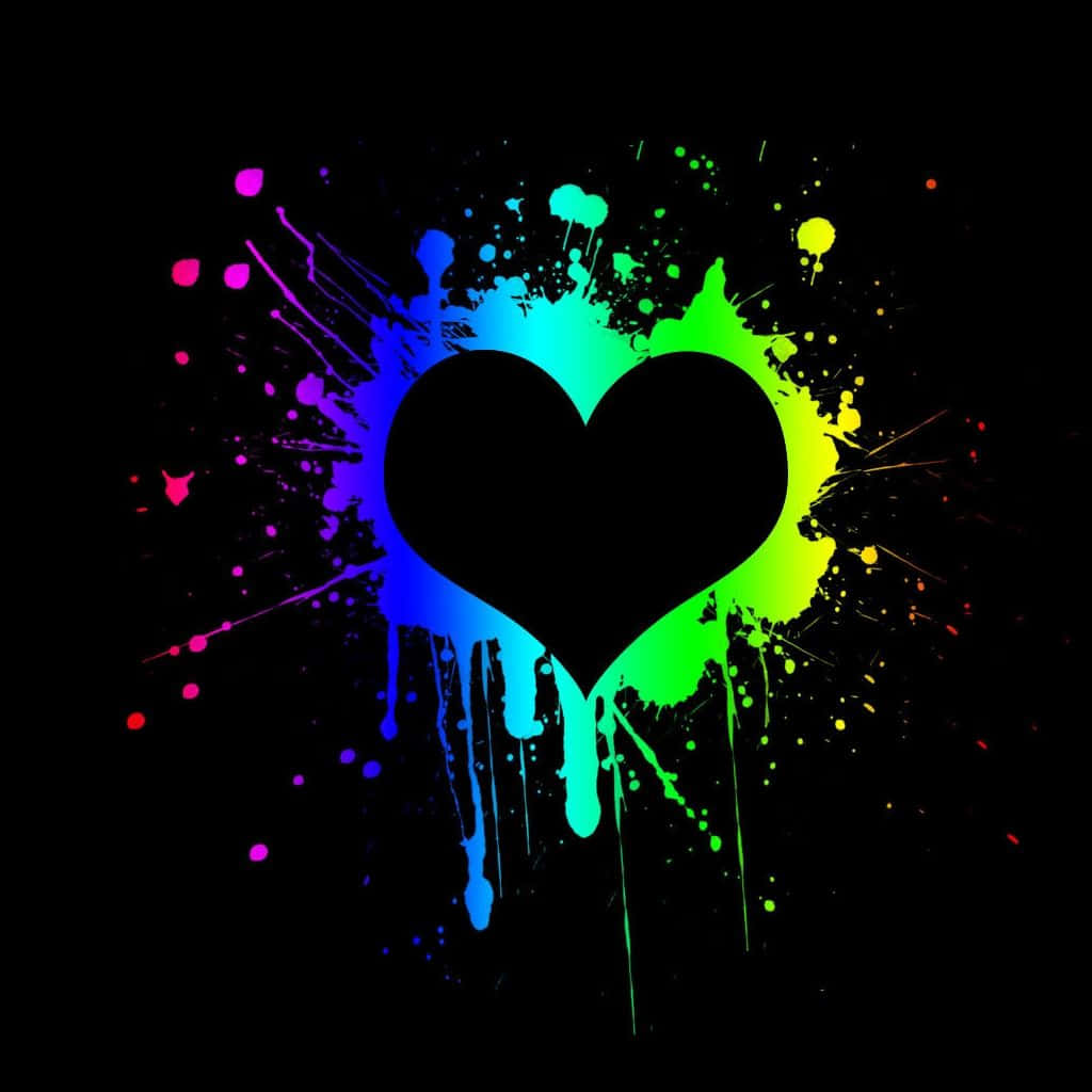 Dark Cute, iPad, black heart silhouette, SD Desktop Wallpaper
