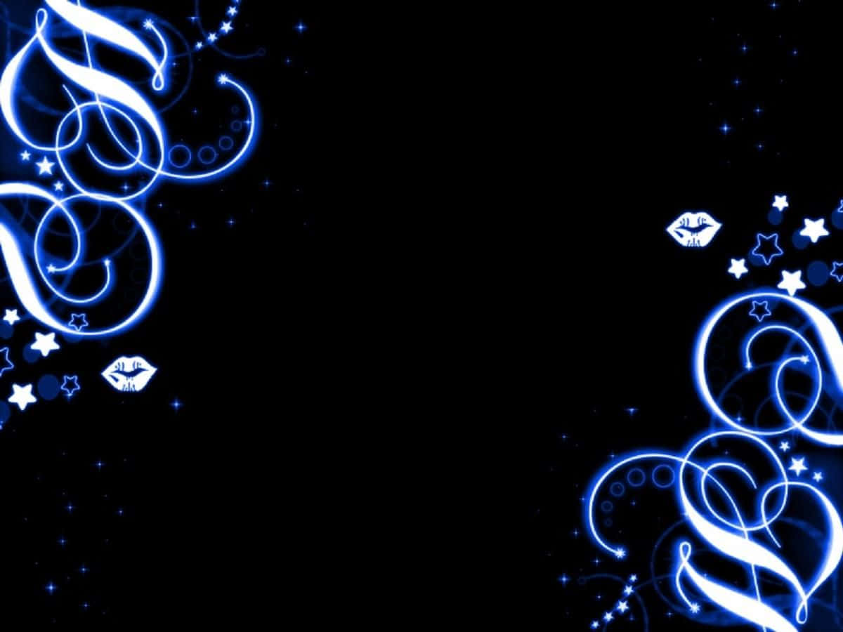 Dark Cute, neon swirls, stars, SD Desktop Wallpaper
