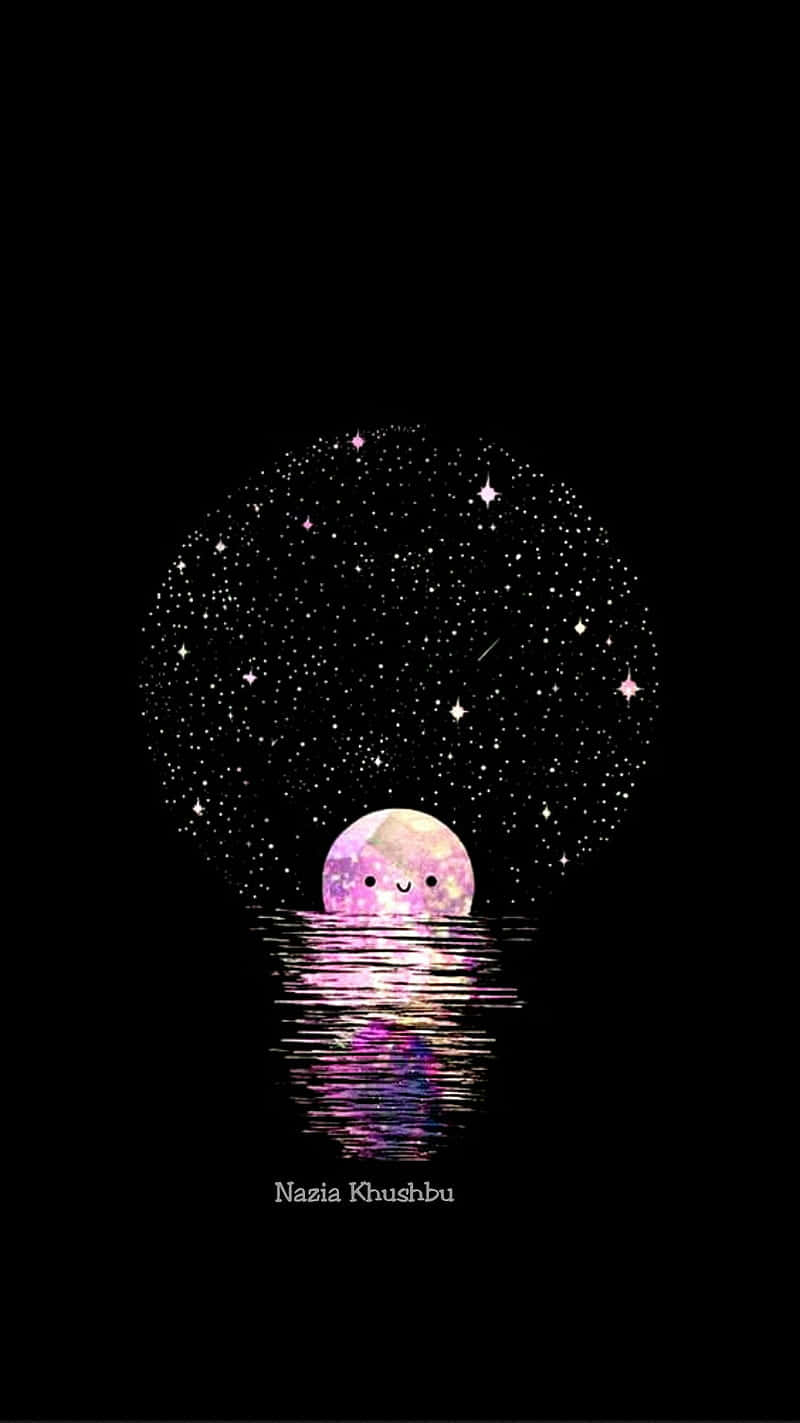Dark Cute, pink moon, pink and purple hues, HD Phone Wallpaper