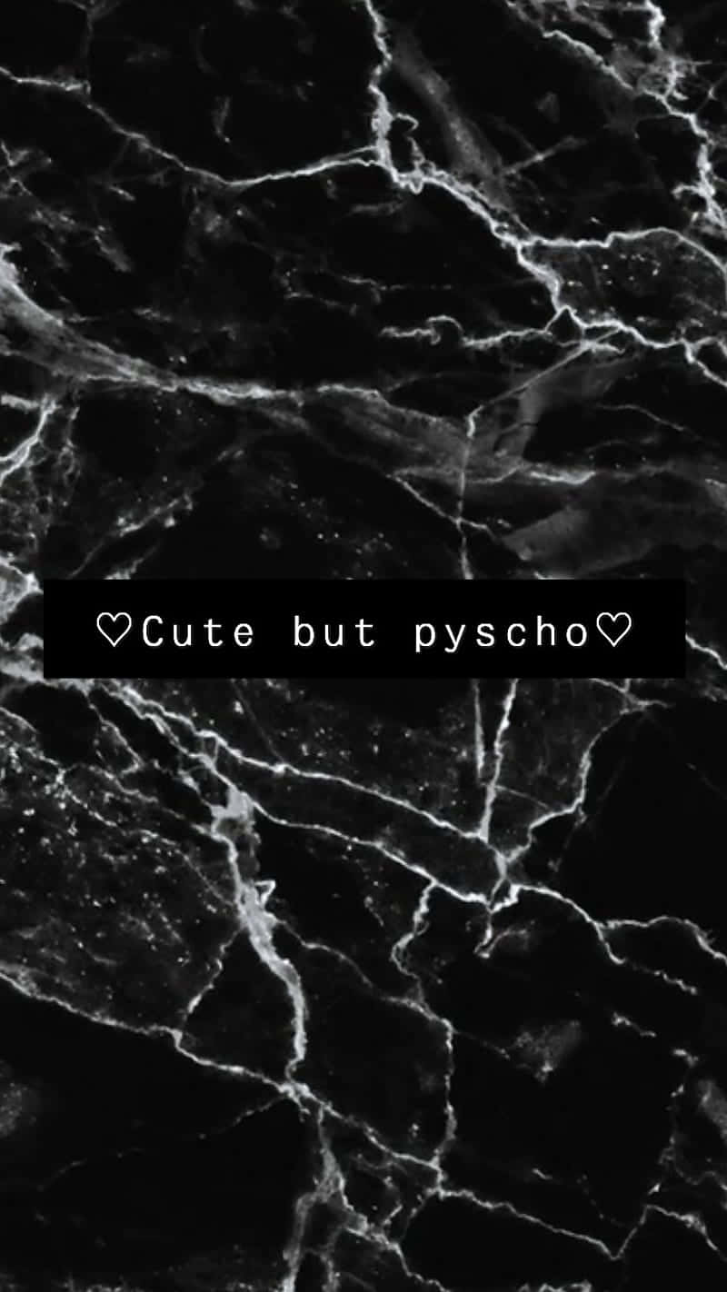 black marble surface, white veins, cute but psycho, HD Phone Wallpaper