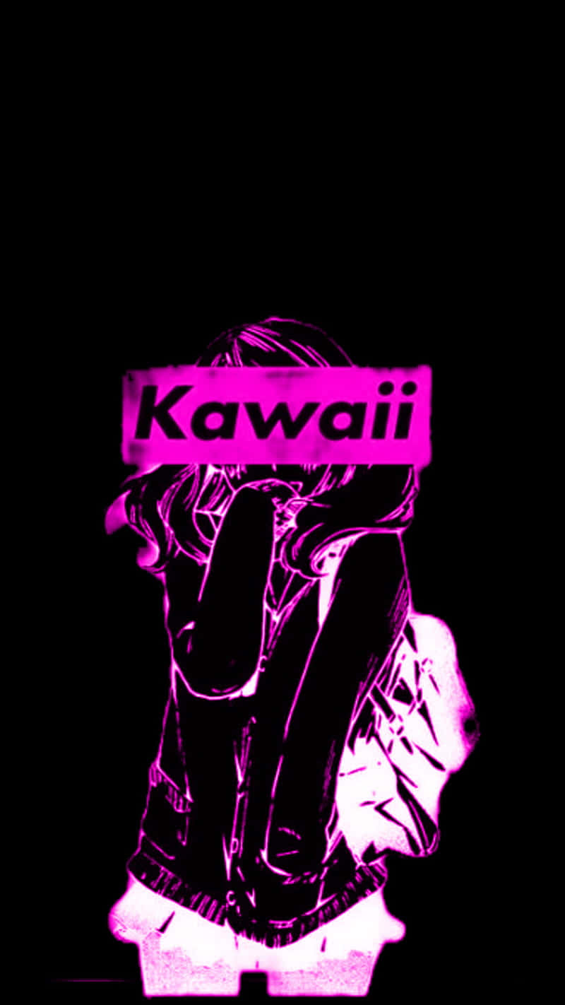 Dark Cute, pink anime girl, glowing pink, HD Phone Wallpaper