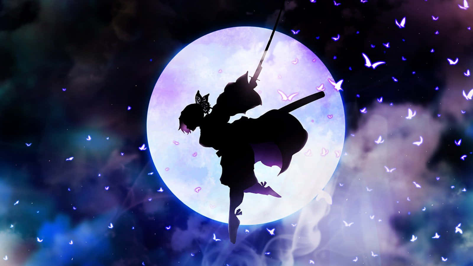 Dark Demon Slayer, silhouette, girl, HD Desktop Wallpaper