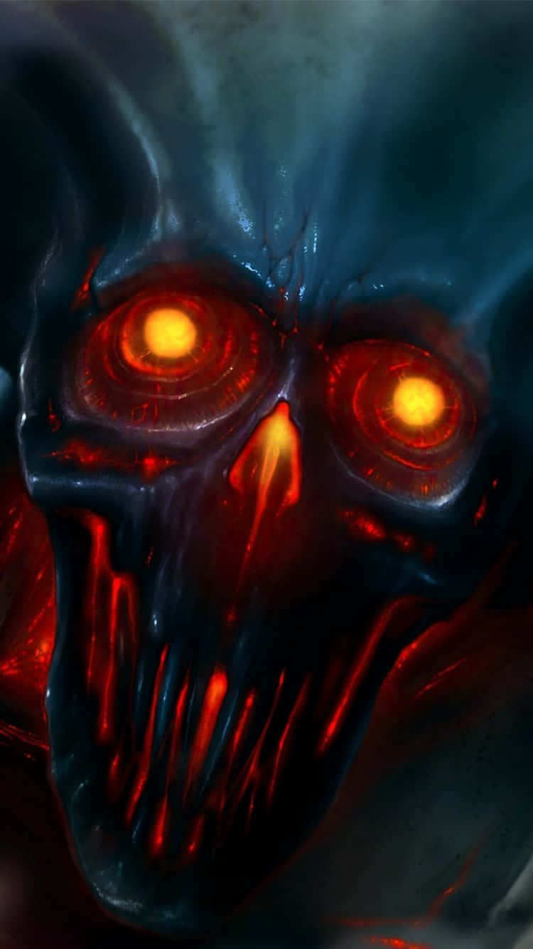 Dark Demon, dark blue, glowing red eyes, HD Phone Wallpaper