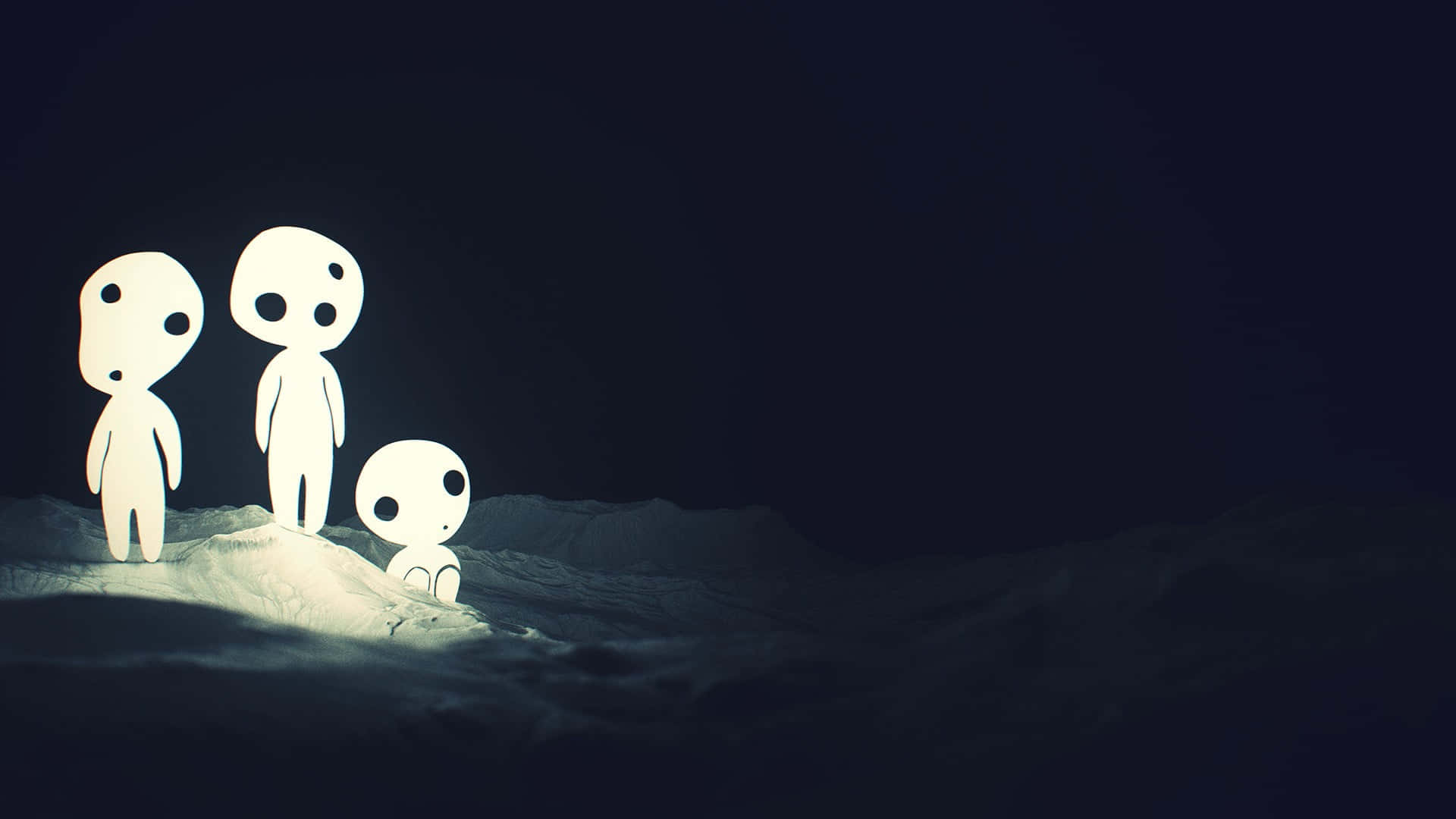 dark depressing, snowy mound, dark night sky, Full HD Desktop Wallpaper