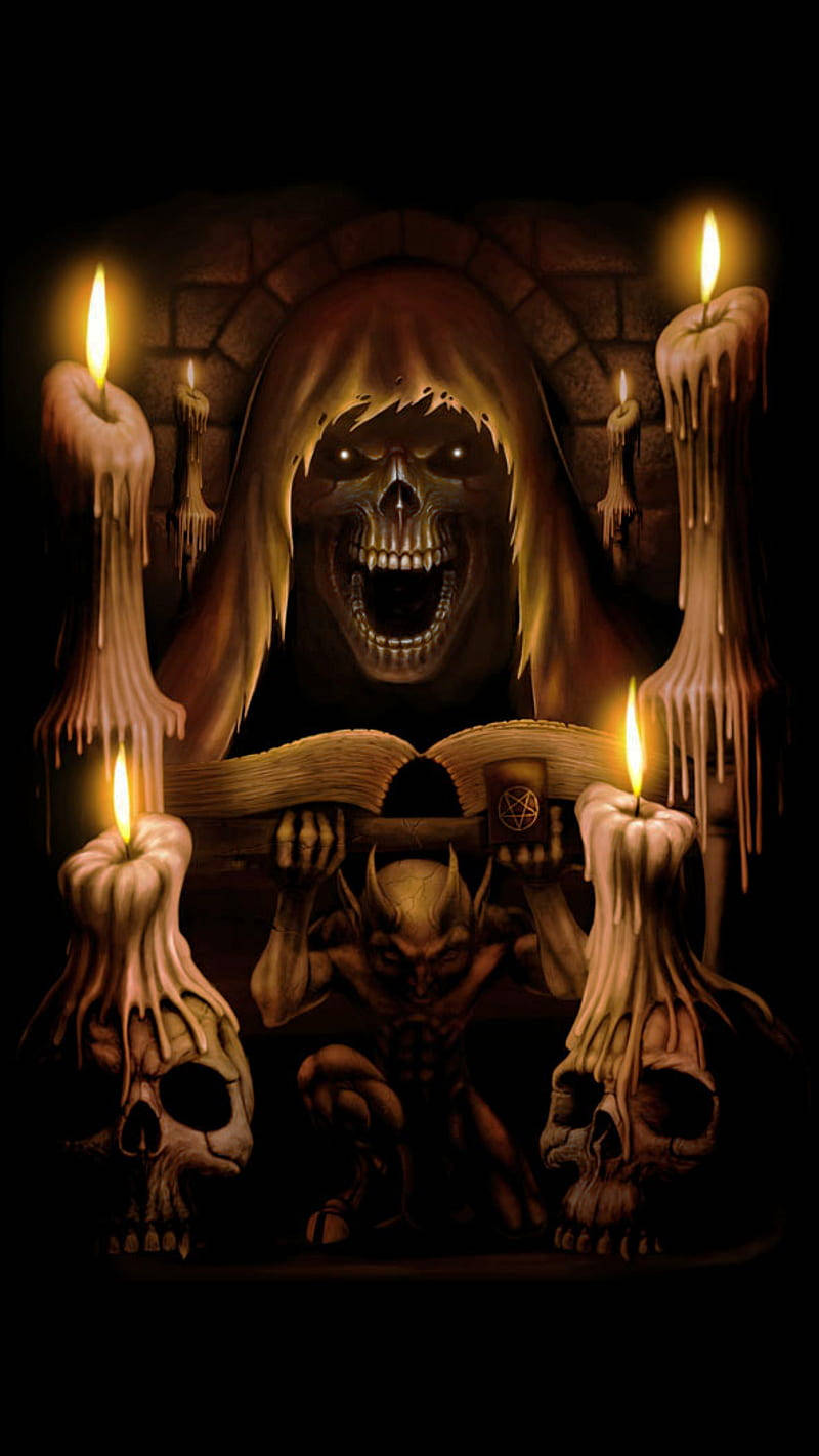 Dark Devil, demonic skull, hooded cloak, HD Phone Wallpaper