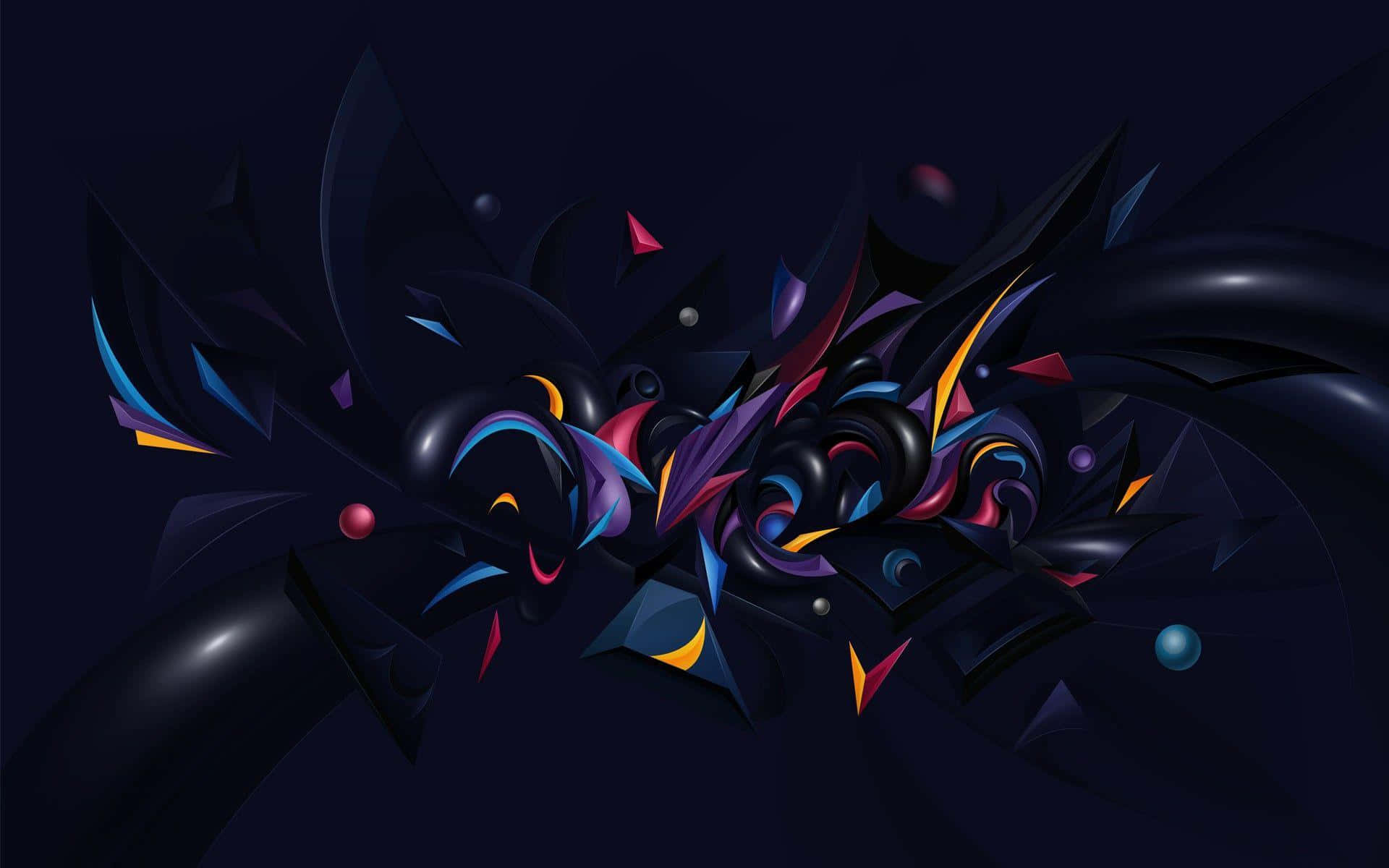 abstract3 d art, dark background, deep navy background, Full HD Desktop Wallpaper