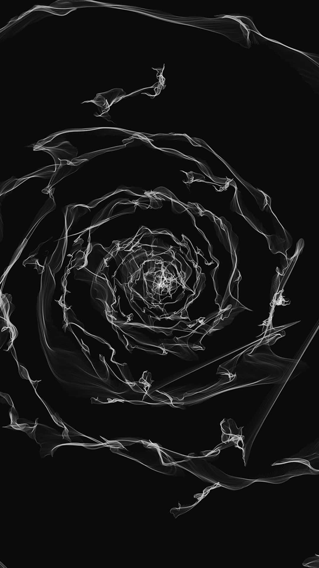 glowing white smoke, stark black background, hypnotic vortex effect, Full HD Phone Wallpaper