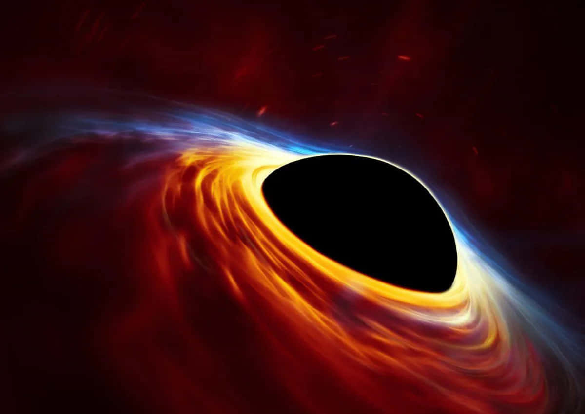 Dark Divinity, cosmic black hole, glowing accretion disk, SD Desktop Wallpaper