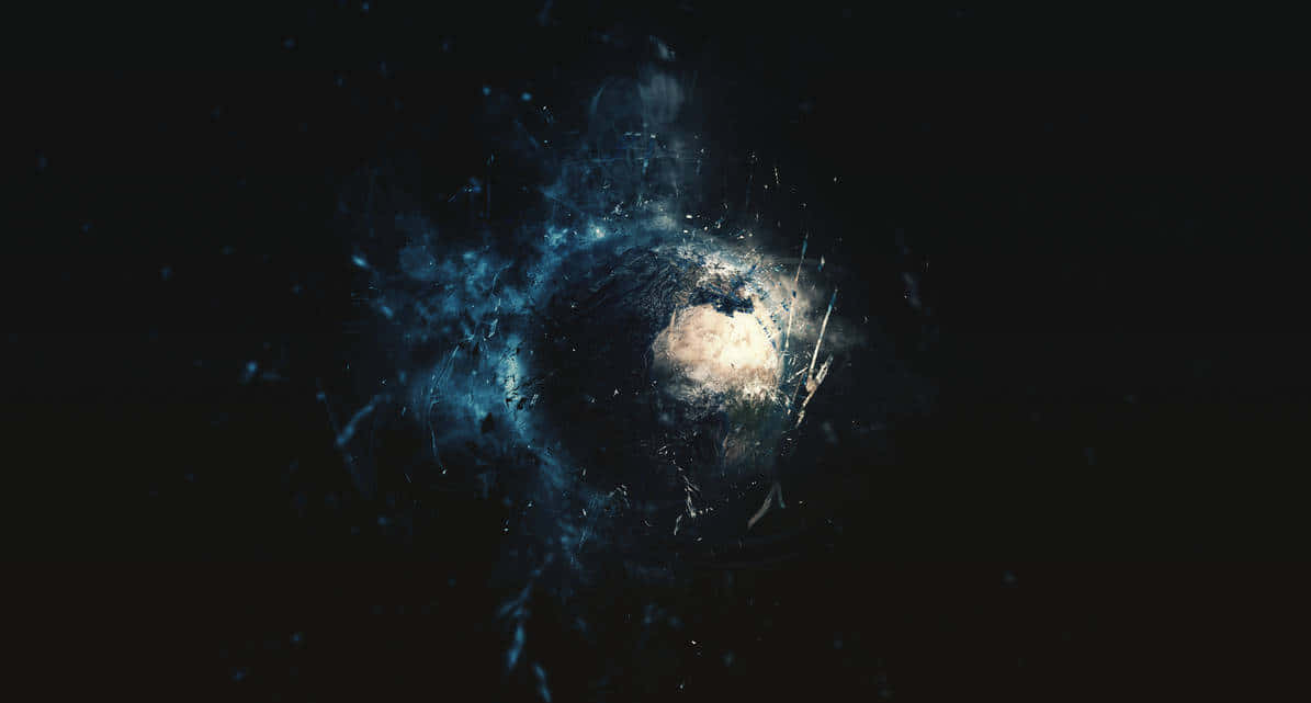 Dark Divinity, cosmic nebula, glowing blue tendrils, SD Desktop Wallpaper