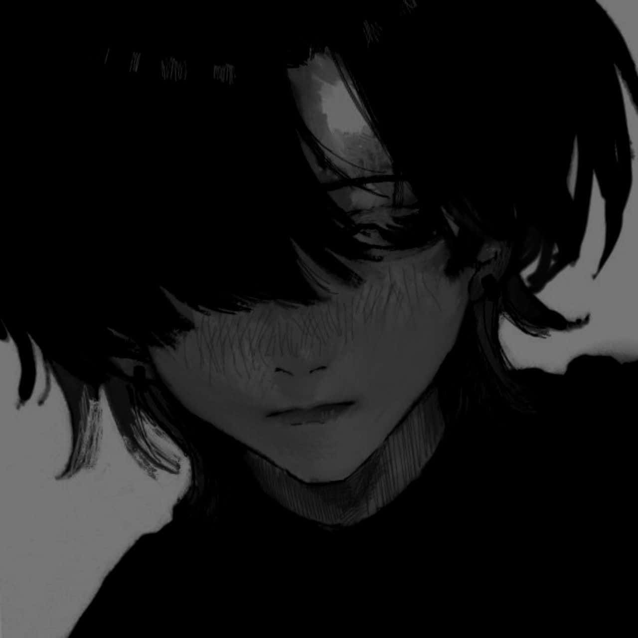 emo boy, dark aesthetic, anime-style portrait, HD Desktop Wallpaper