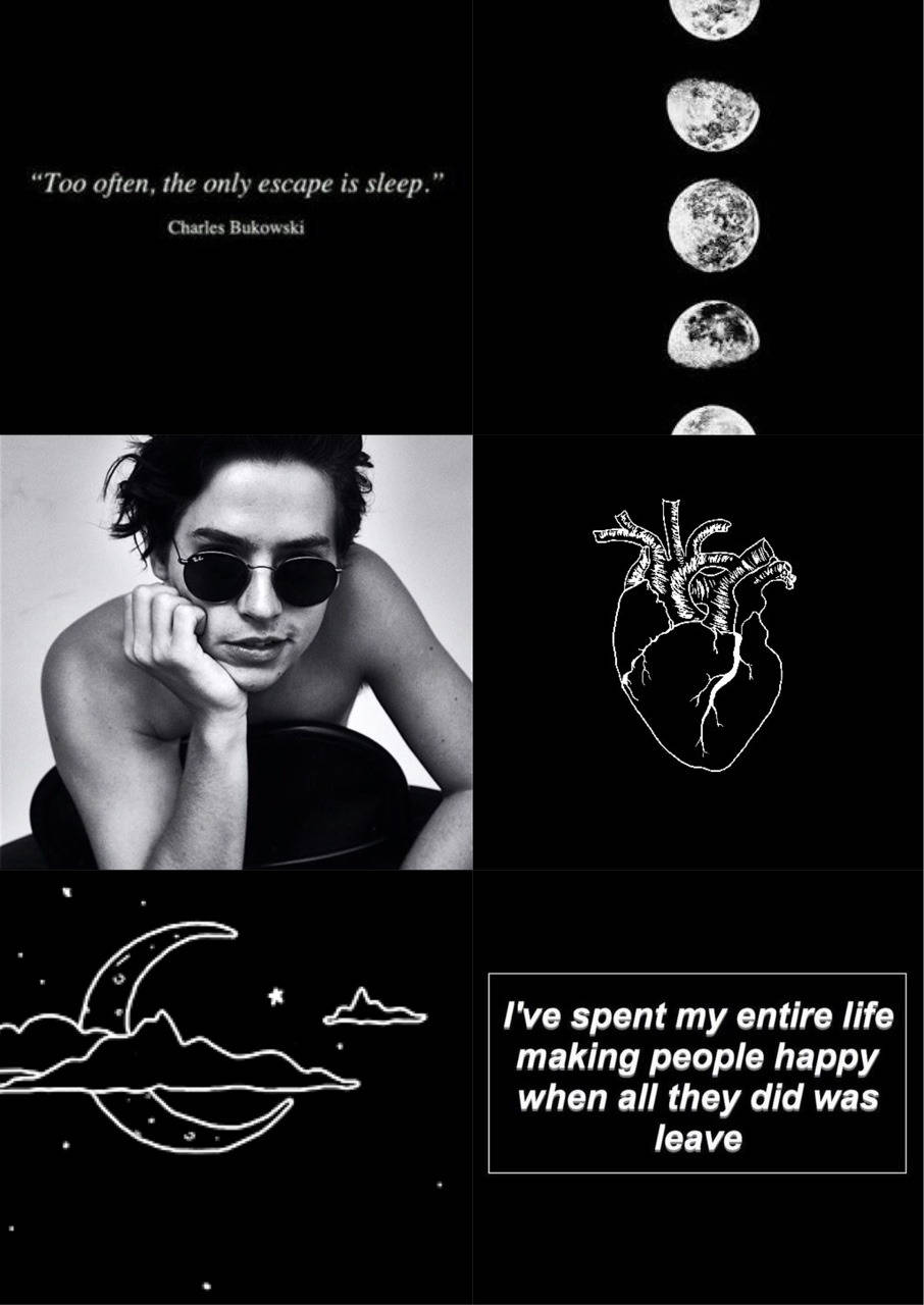 grunge emo aesthetic, black and white collage, six panels, HD Phone Wallpaper