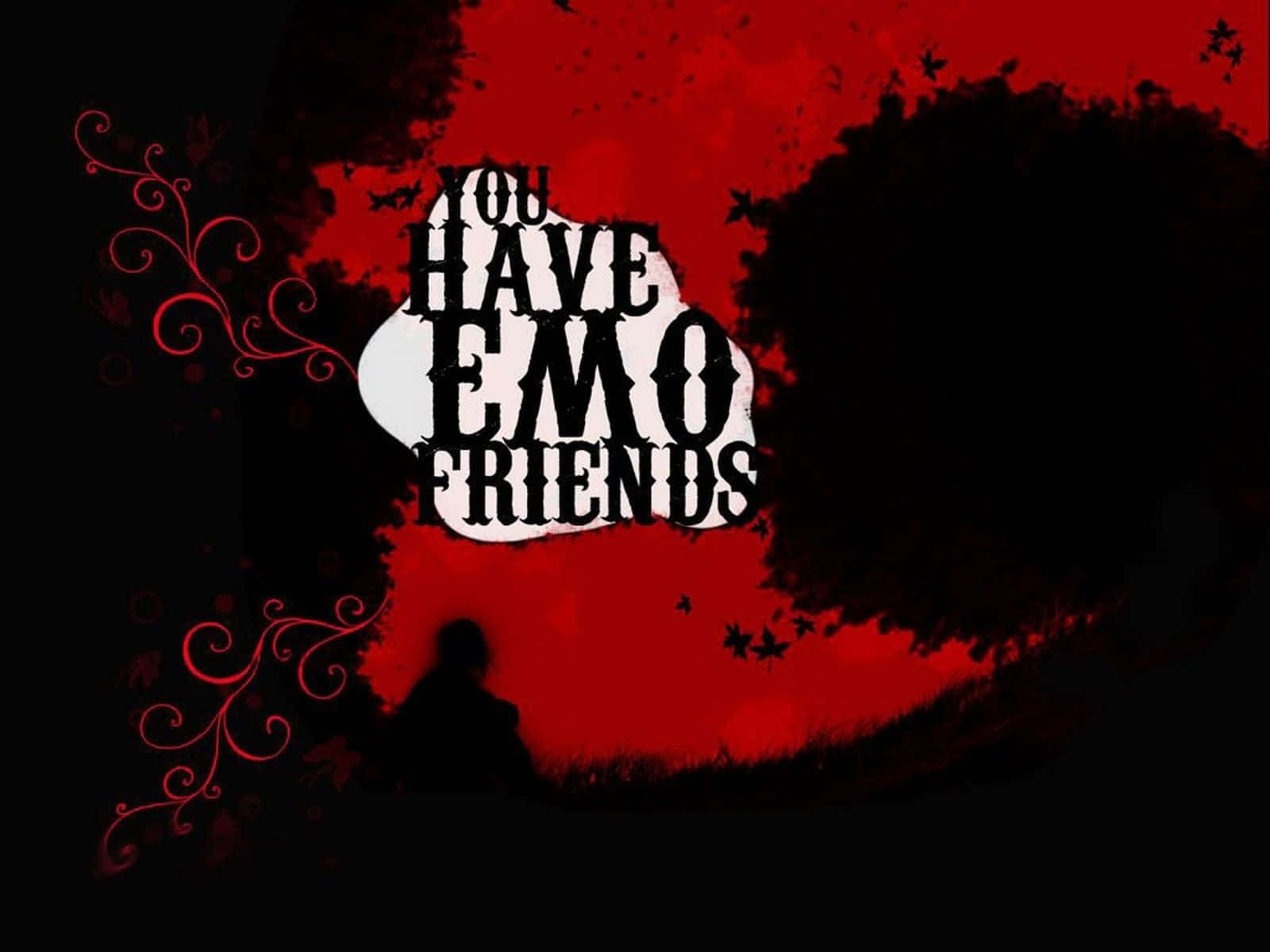 Dark Emo, red and black, silhouette of a person, HD Desktop Wallpaper