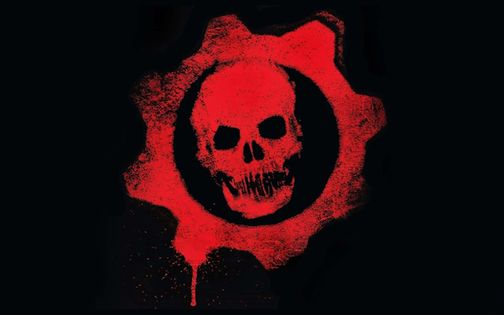 Dark Emo, red gear, skull, HD Desktop Wallpaper
