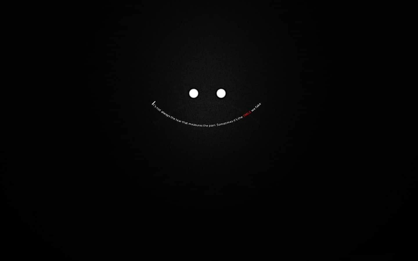 minimalist black background, two white dots, curved text, HD Desktop Wallpaper