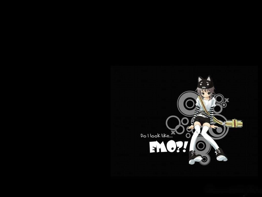 Dark Emo, anime girl, cat ears, SD Desktop Wallpaper