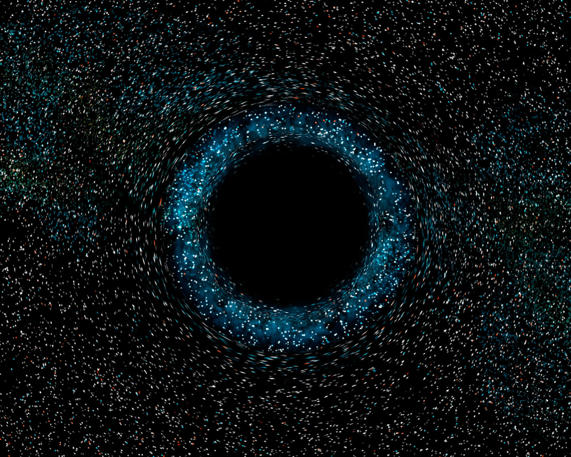 Dark Energy, cosmic black hole, swirling blue accretion disk, Full HD Desktop Wallpaper