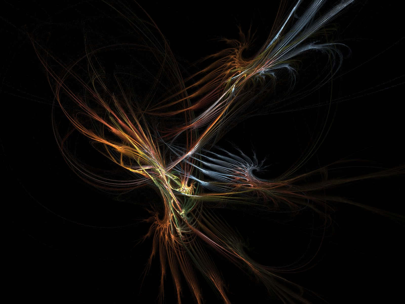 Dark Energy, fractal tendrils, orange gold, HD Desktop Wallpaper