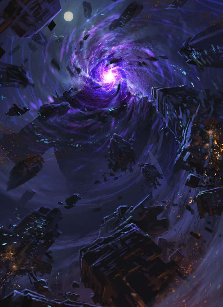 Dark Energy, purple energy, cosmic vortex, SD Phone Wallpaper