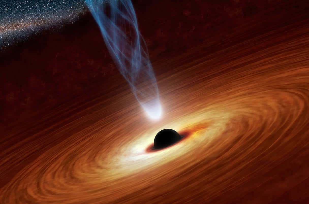 Dark Energy, black hole, swirling orange accretion disk, SD Desktop Wallpaper