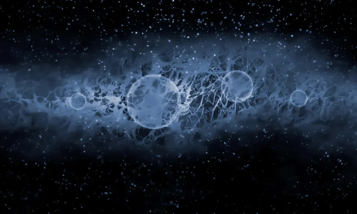 Dark Energy, cosmic nebula, glowing blue spheres, SD Desktop Wallpaper