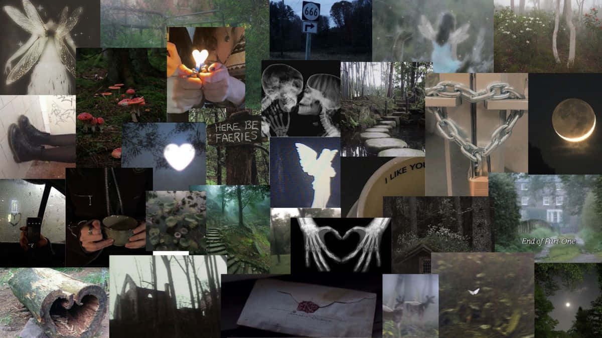 Dark Fairycore Aesthetic, forest scenes, skeletal hands, SD Desktop Wallpaper