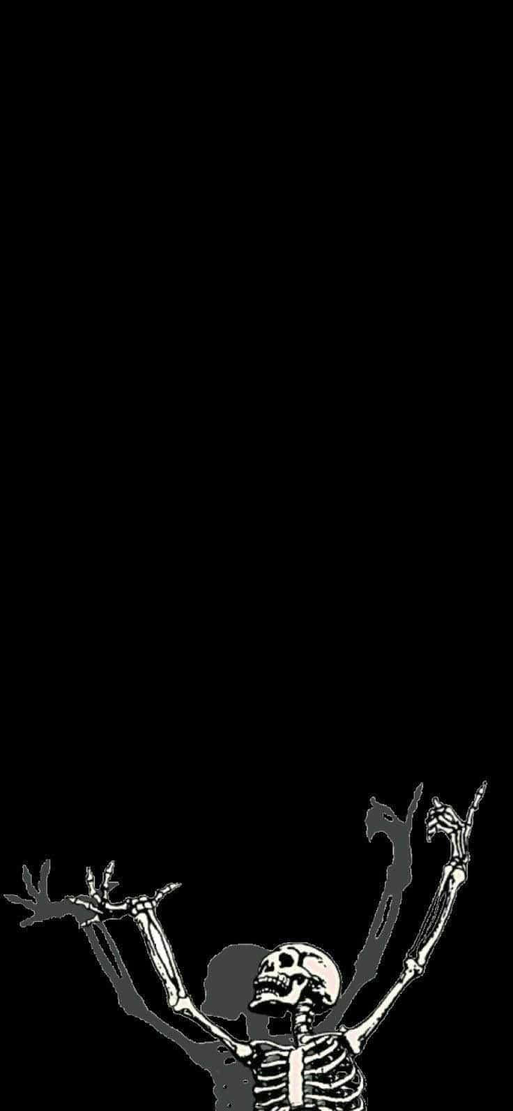 Goth Aesthetic, black, stark white skeleton, HD Phone Wallpaper