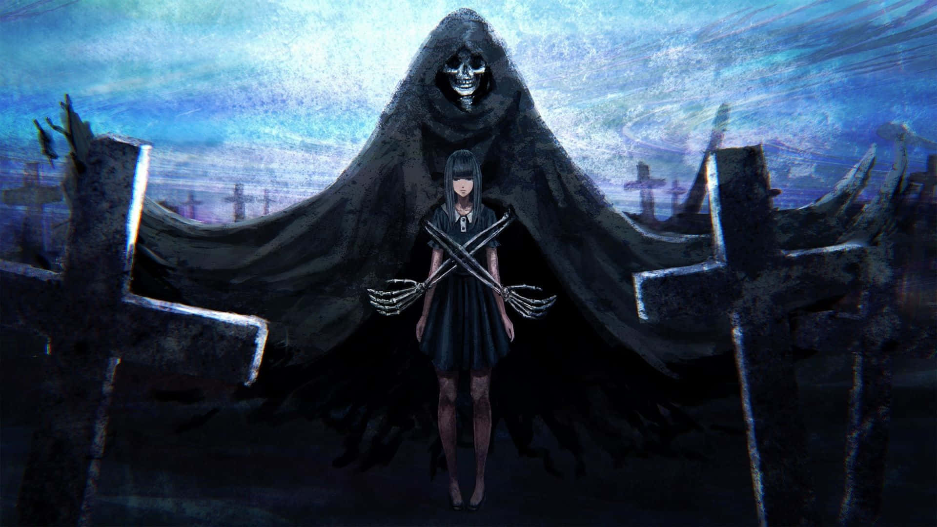 Dark Fantasy, girl, black dress, Full HD Desktop Wallpaper
