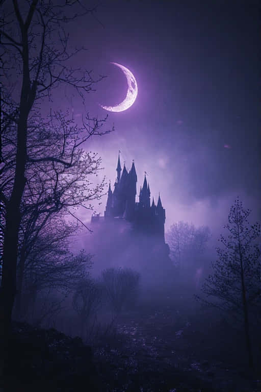 Dark Fantasy, castle, mist, SD Phone Wallpaper