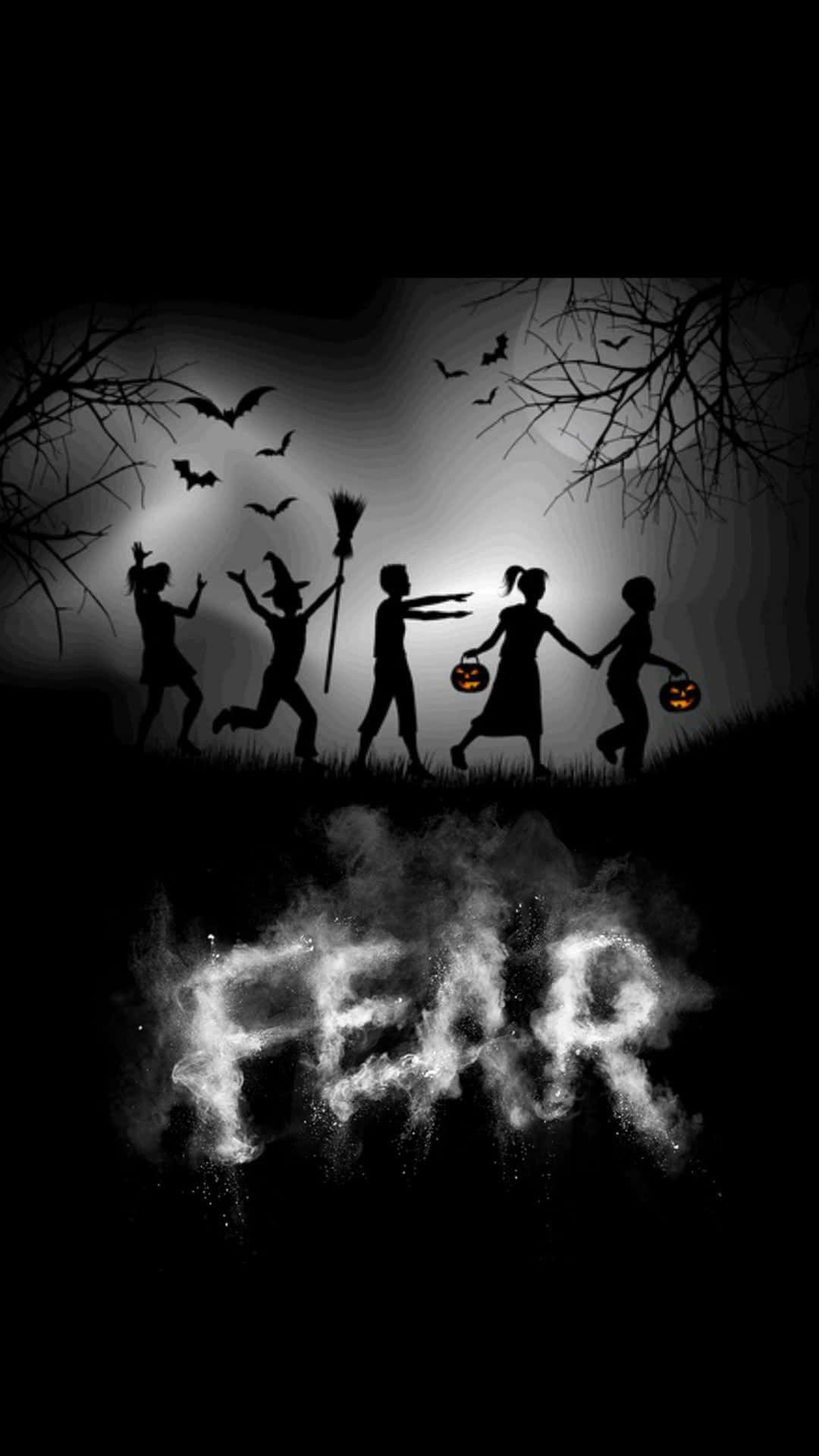 Dark Fear, Halloween costumes, moonlit field, Full HD Phone Wallpaper