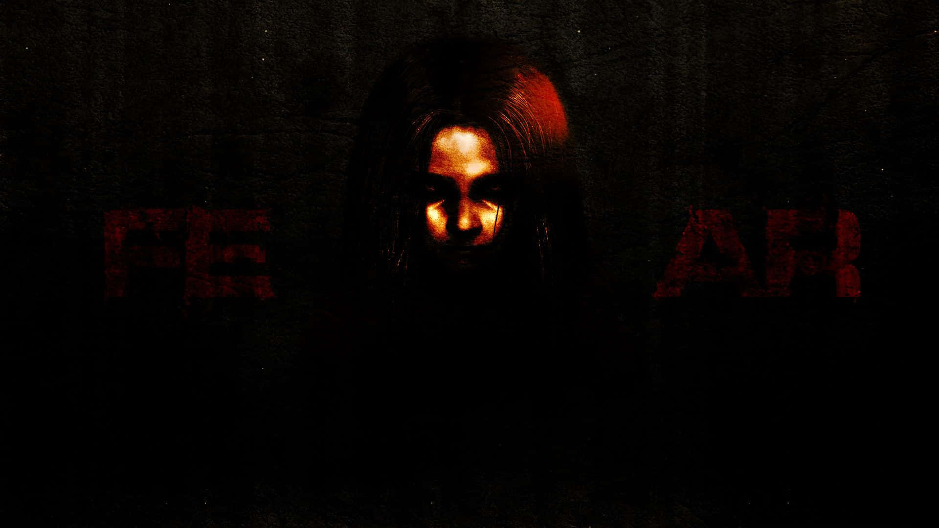 Dark Fear, glowing eyes, red hair, Full HD Desktop Wallpaper