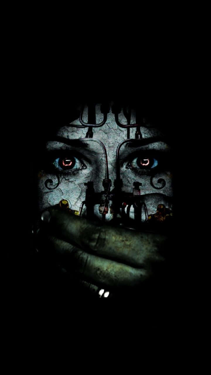 Dark Fear, Mysterious Forest Path, glowing red eyes, HD Phone Wallpaper