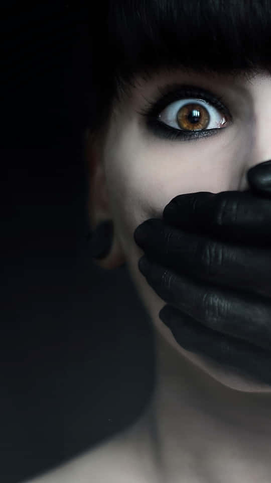 Dark Fear, 540 x 960, black-gloved hand, SD Phone Wallpaper