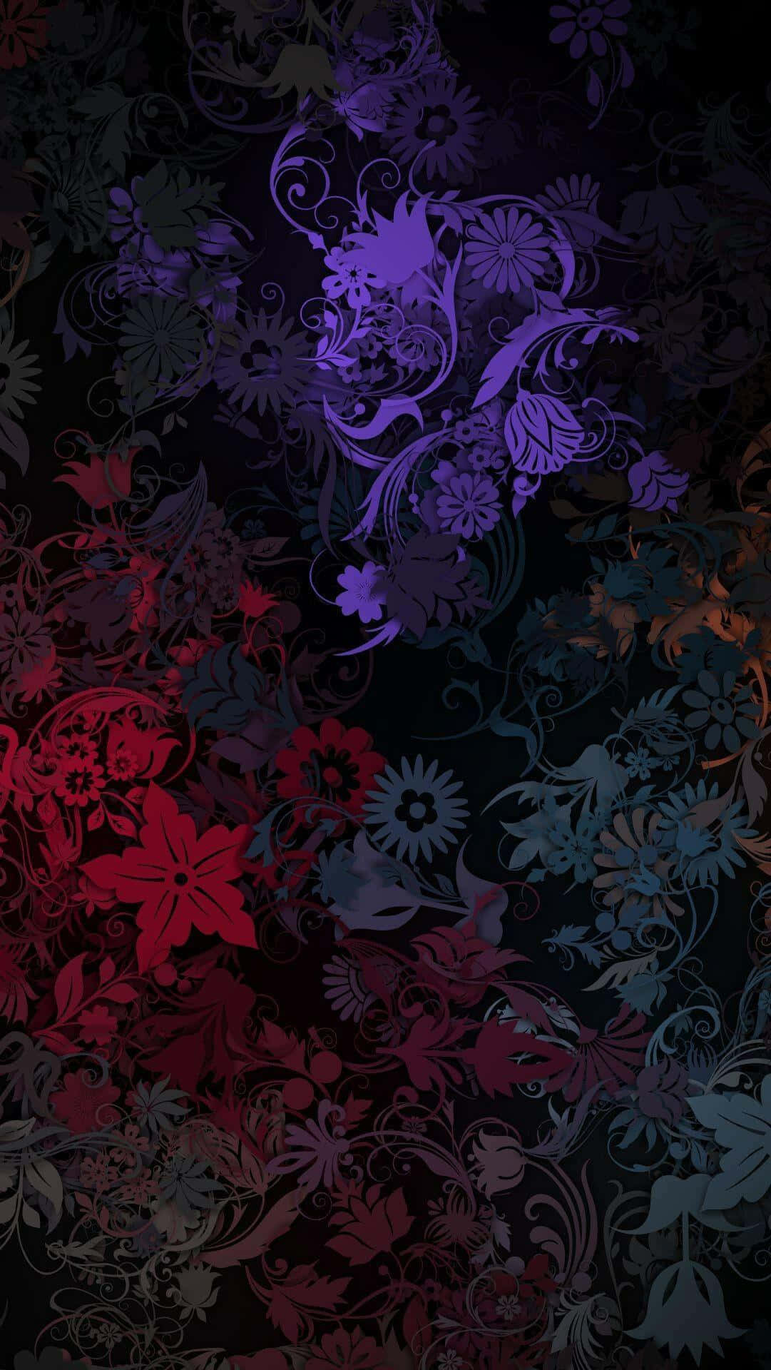 dark flower, deep purple red, blue, Full HD Phone Wallpaper